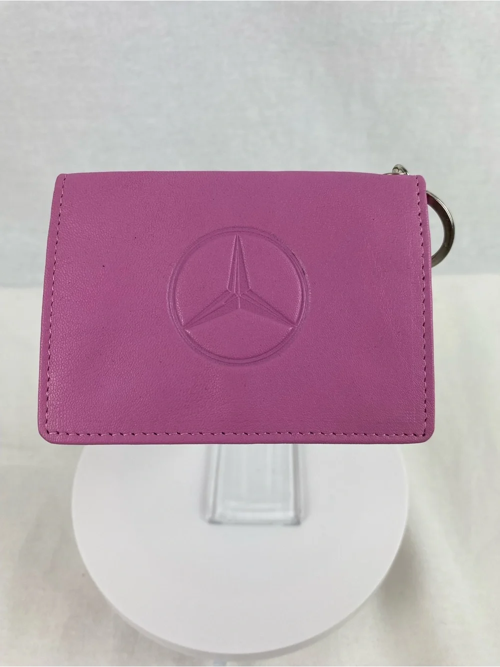 Mercedes Pink Leather Key & Card Holder